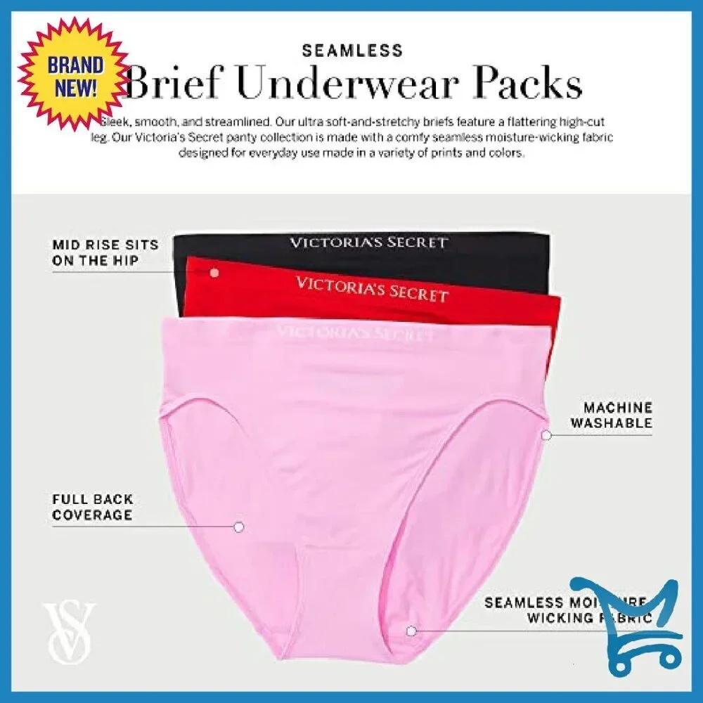 Seamless Full Coverage Briefs Multi Pack XS-XXL Stretchy Panties